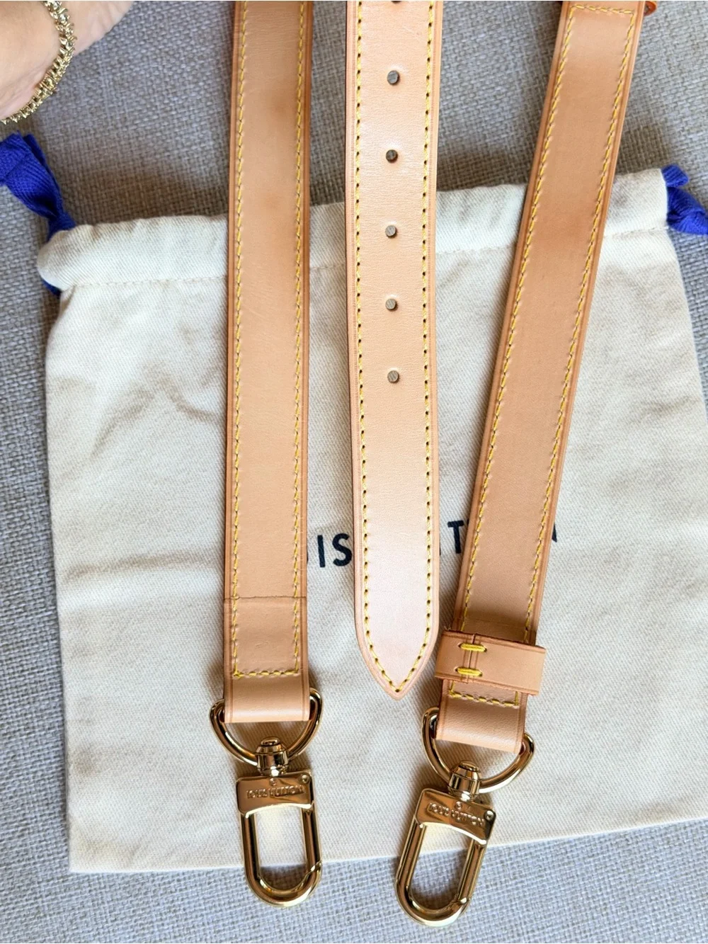 Louis Vuitton Travel Keepall Adjustable Vachetta Leather Strap w/ Box & Dust Bag